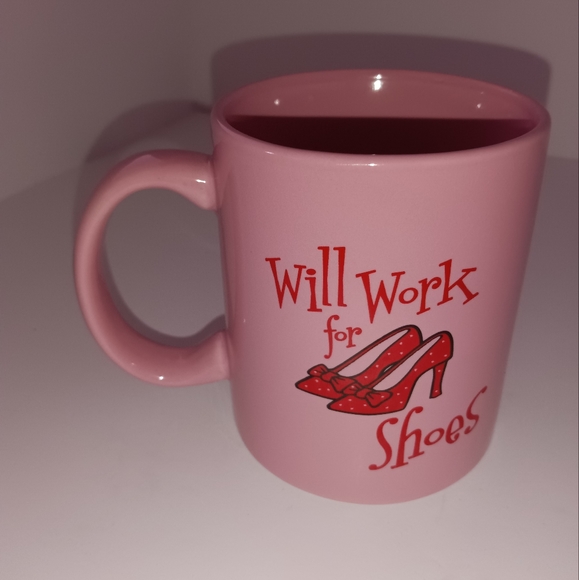 🆕Will Work For Shoes! Pink & Red Polkadot High Heel Coffee Mug - SUPER CUTE!! - Picture 6 of 7